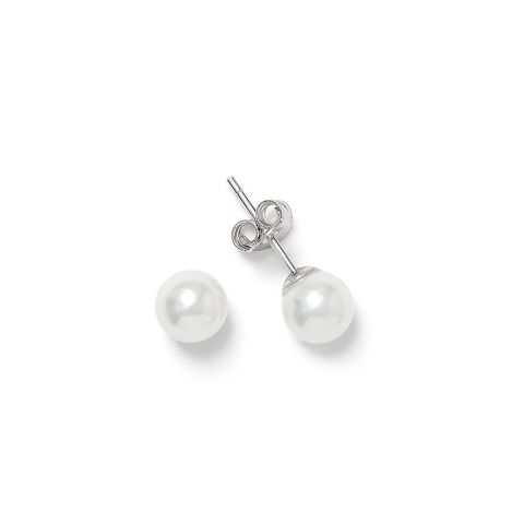 PS06 SILVER 6mm PEARL STUDS
