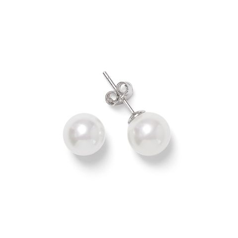 PS08 SILVER 8mm PEARL STUDS