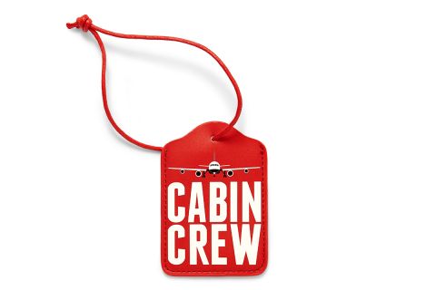 RED CABIN CREW LUGGAGE ADDRESS LABEL