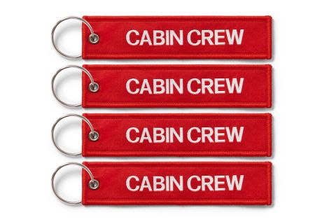 SET OF 4 RED CABIN CREW TAGS