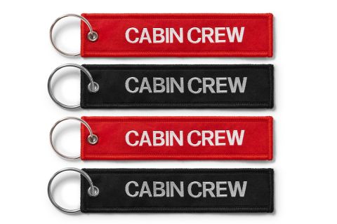SET OF 4 RED/BLACK CABIN CREW TAGS